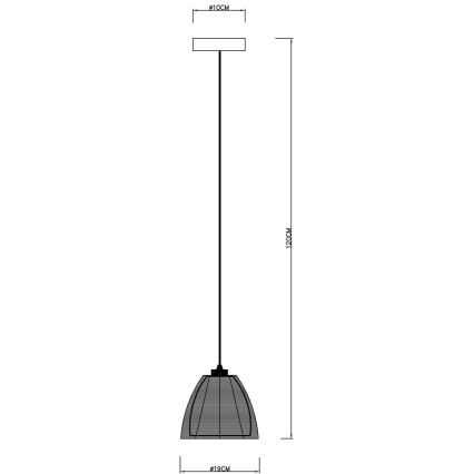 Deko-Light 342026 - Lámpara colgante FILO 1xE27/60W/230V diá. 19 cm negro
