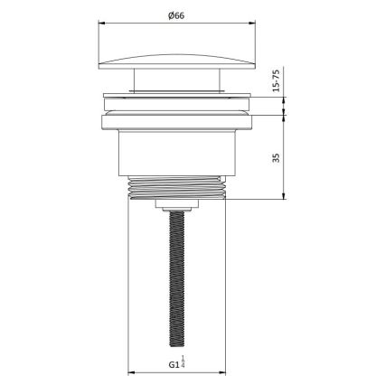 Desagüe para lavabo RODBY Ø 6,6 cm, negro