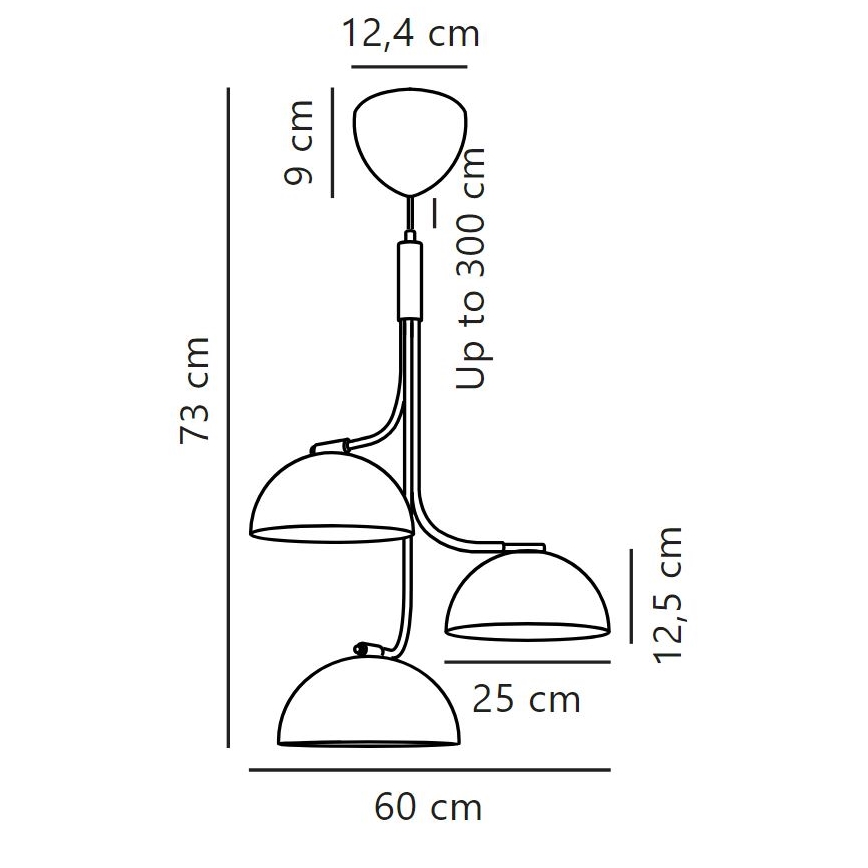 DFTP by Nordlux - Lámpara colgante TULLIO 3xE14/25W/230V negro