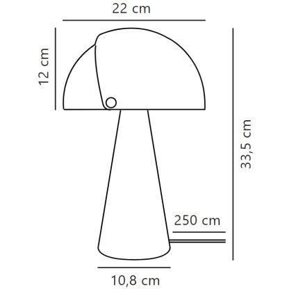 DFTP by Nordlux - Lámpara de mesa con pantalla regulable ALIGN 1xE27/25W/230V negro
