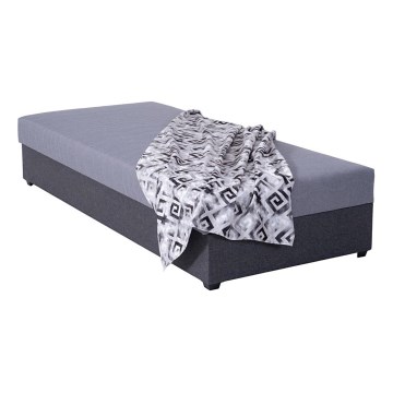 Diván tapizado con arcón JACOB XL, capacidad de carga 130 kg, 90x200 cm, gris