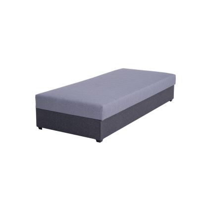 Diván tapizado con arcón JACOB XL, capacidad de carga 130 kg, 90x200 cm, gris