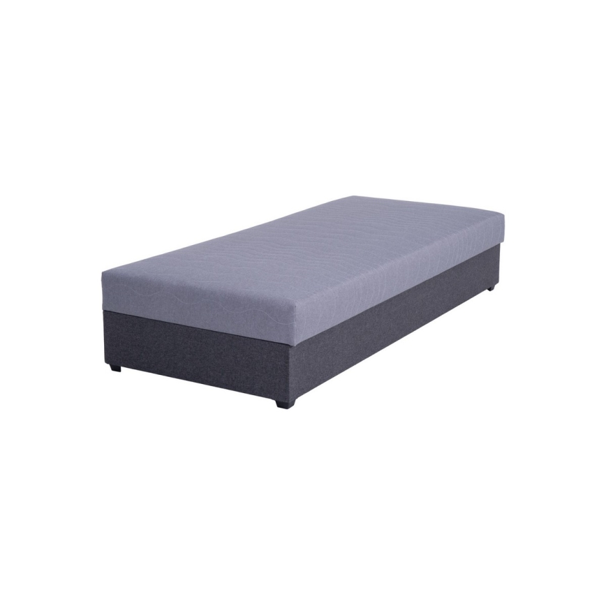 Diván tapizado con arcón JACOB XL, capacidad de carga 130 kg, 90x200 cm, gris