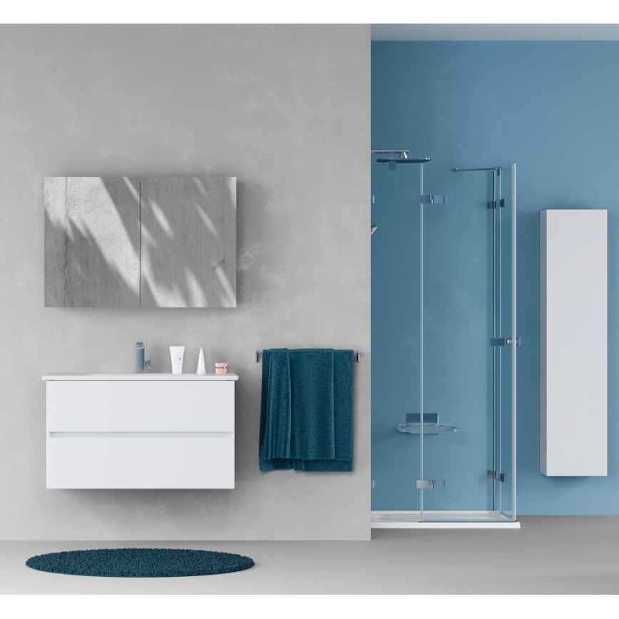 Dřevojas - Armario de baño con espejo NEXI 100x68 cm blanco