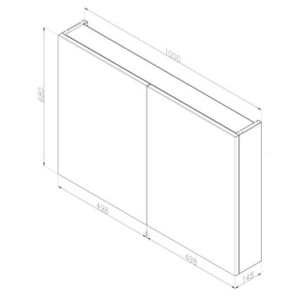 Dřevojas - Mueble de baño con espejo NEXI 100x68 cm, roble oscuro