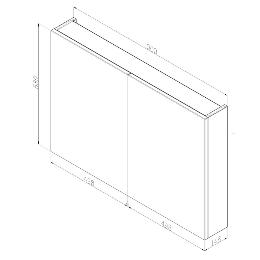 Dřevojas - Mueble de baño con espejo NEXI 100x68 cm, roble oscuro