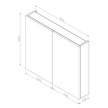Dřevojas - Mueble de baño con espejo NEXI 80x68 cm en roble