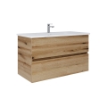 Dřevojas - Mueble de baño con lavabo BANO 100x47 cm roble/blanco