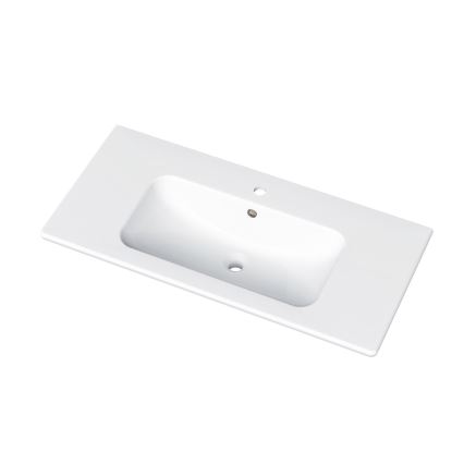 Dřevojas - Mueble de baño con lavabo BANO 100x47 cm roble oscuro/blanco
