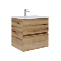 Dřevojas - Mueble de baño con lavabo BANO 60x47 cm roble/blanco