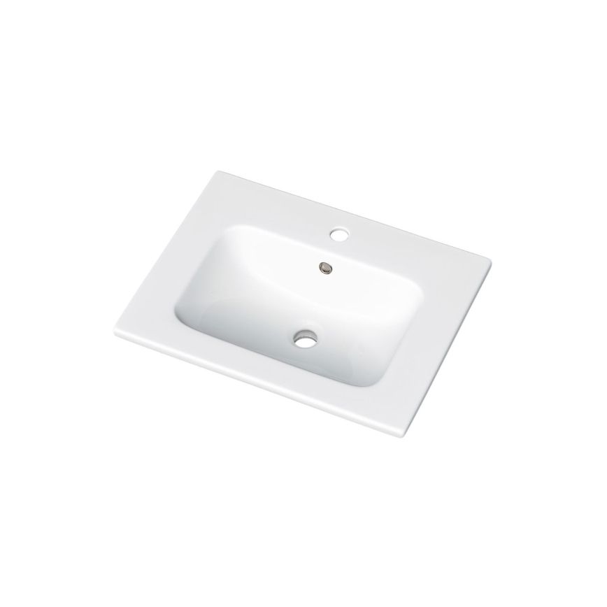 Dřevojas - Mueble de baño con lavabo BANO 60x47 cm roble oscuro/blanco