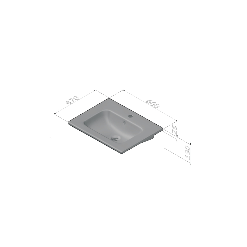 Dřevojas - Mueble de baño con lavabo BANO 60x47 cm roble oscuro/blanco