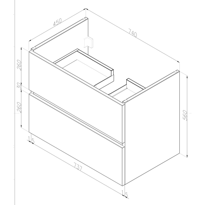 Dřevojas - Mueble de baño con lavabo BANO 78x47 cm blanco