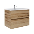 Dřevojas - Mueble de baño con lavabo BANO 78x47 cm roble/blanco