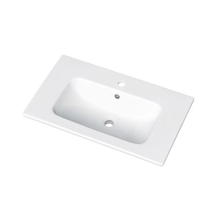 Dřevojas - Mueble de baño con lavabo BANO 78x47 cm roble oscuro/blanco