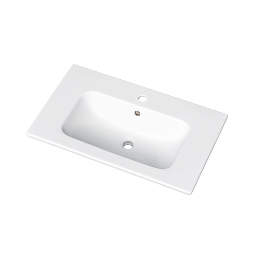 Dřevojas - Mueble de baño con lavabo BANO 78x47 cm roble oscuro/blanco