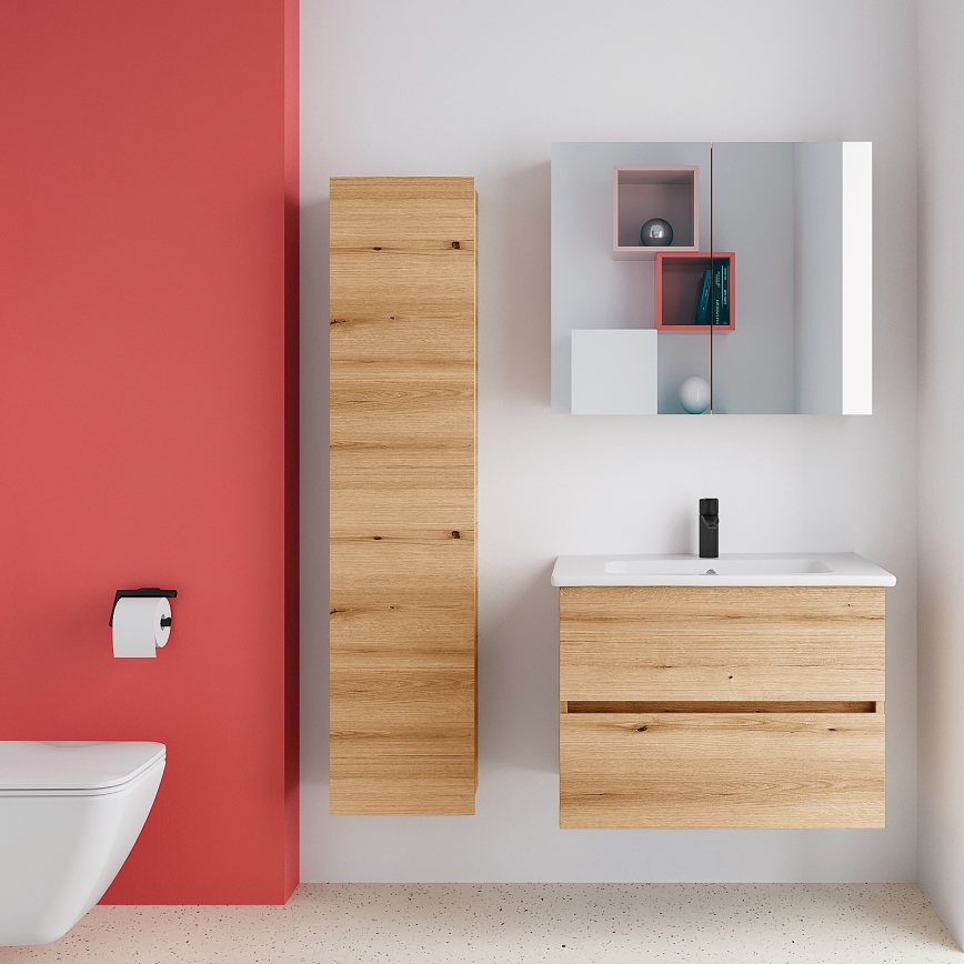 Dřevojas - Mueble de baño suspendido ZYLO 35x155 cm roble