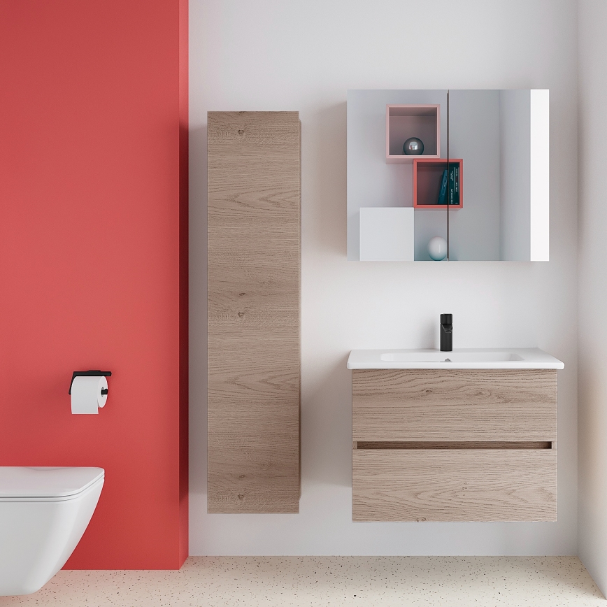 Dřevojas - Mueble de baño suspendido ZYLO 35x155 cm roble oscuro