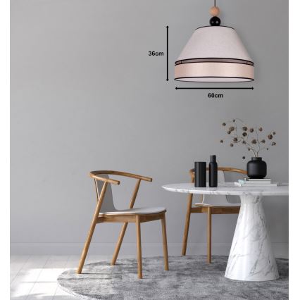 Duolla - Lámpara colgante AVIGNON 1xE27/15W/230V diá. 60 cm beige