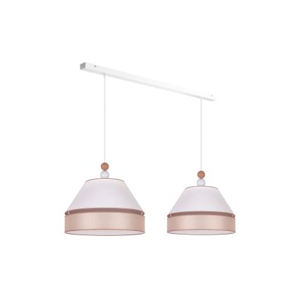 Duolla - Lámpara colgante AVIGNON 2xE27/15W/230V blanco/beige
