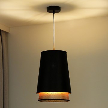 Duolla - Lámpara colgante BELL SHINY 1xE27/15W/230V diá. 25 cm negro/cobre