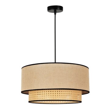 Duolla - Lámpara colgante BOHO 1xE27/15W/230V diá. 45 cm beige/ratán