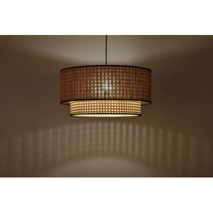Duolla - Lámpara colgante BOHO 1xE27/15W/230V diá. 45 cm beige/ratán