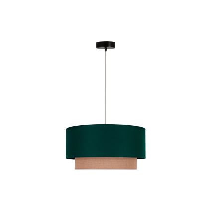 Duolla - Lámpara colgante BOHO 1xE27/15W/230V diá. 45 cm verde/marrón