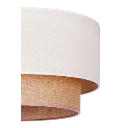Duolla - Lámpara colgante BOHO 1xE27/40W/230V diá. 45 cm color crema/marrón