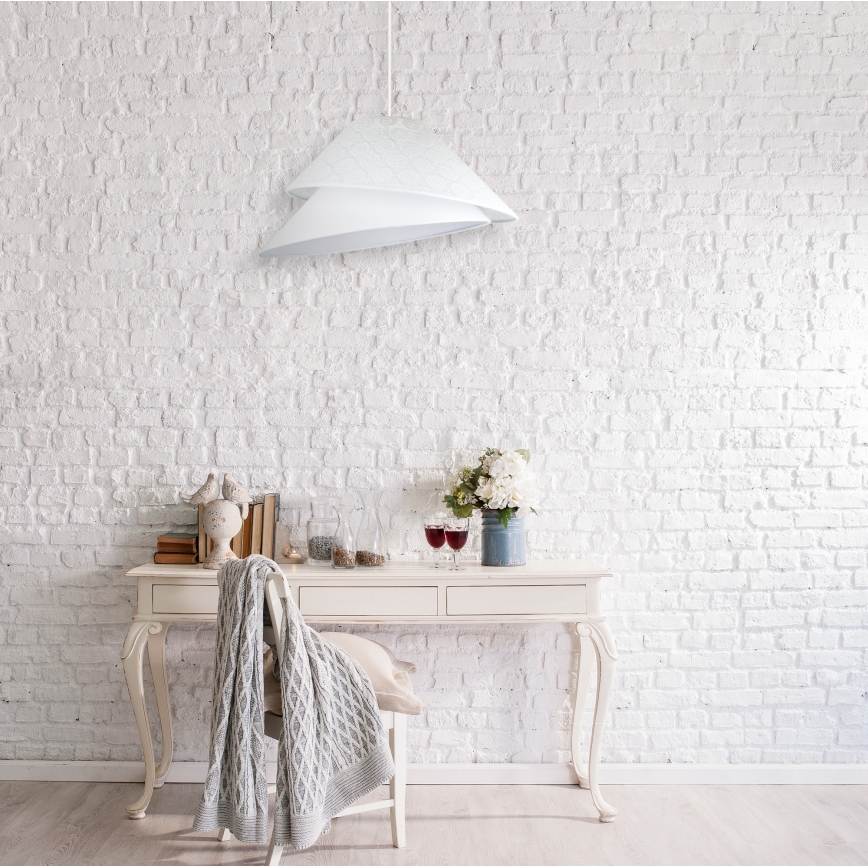 Duolla - Lámpara colgante COCO 1xE27/40W/230V diá. 50 cm blanco