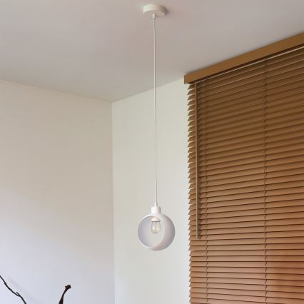 Duolla - Lámpara colgante con cable IRONLINE 1xE27/15W/230V blanca