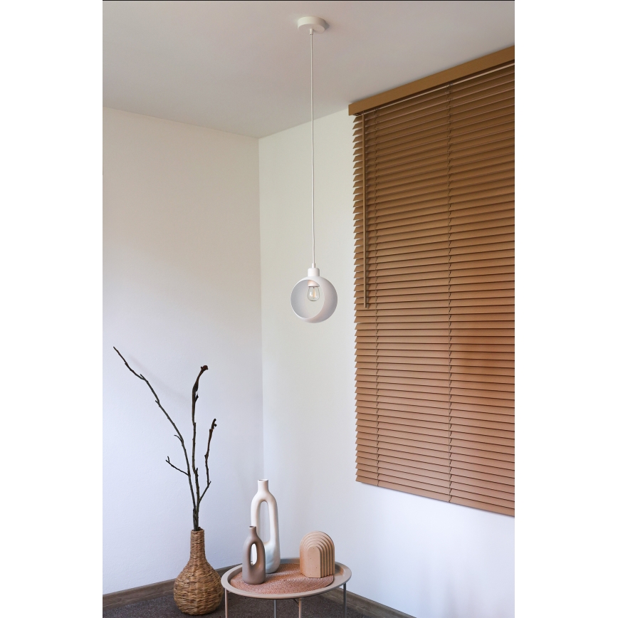 Duolla - Lámpara colgante con cable IRONLINE 1xE27/15W/230V blanca