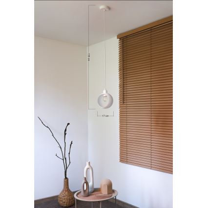 Duolla - Lámpara colgante con cable IRONLINE 1xE27/15W/230V blanca