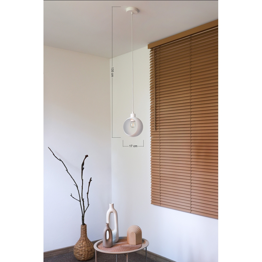 Duolla - Lámpara colgante con cable IRONLINE 1xE27/15W/230V blanca