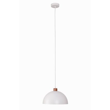 Duolla - Lámpara colgante con cable IRONLINE 1xE27/15W/230V, diámetro 27 cm, blanco/cobre