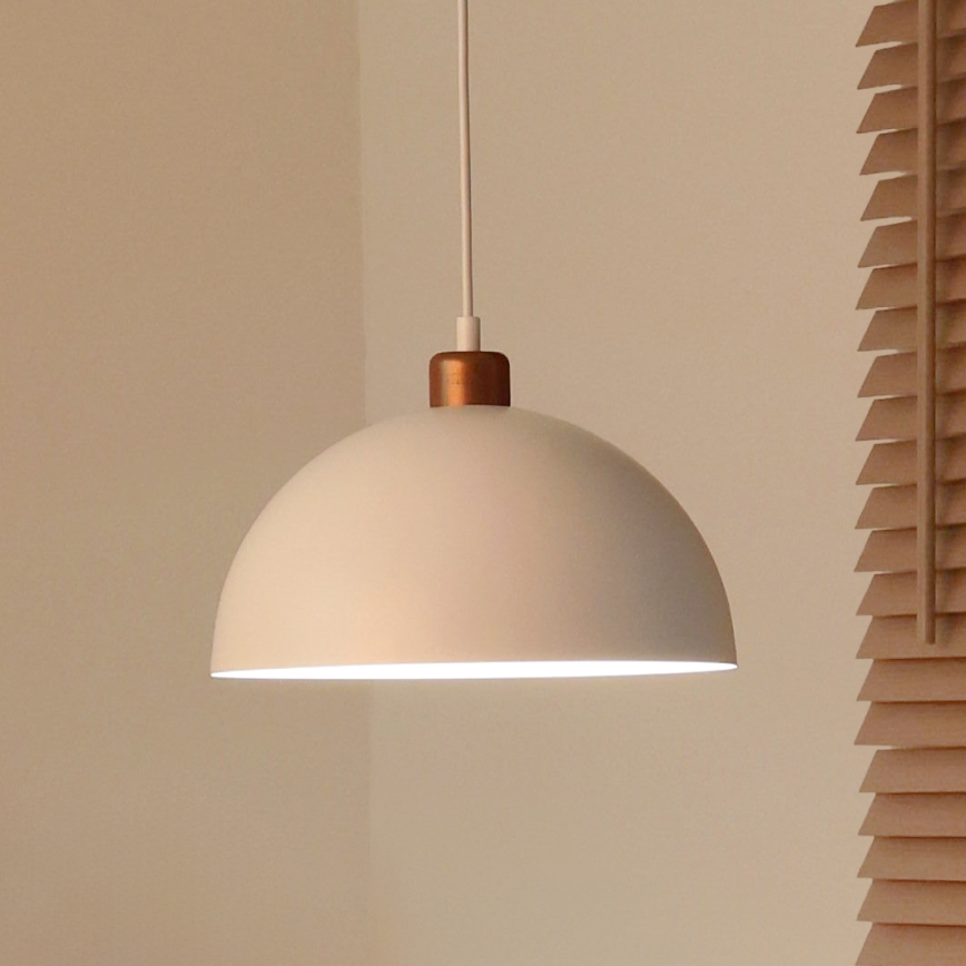 Duolla - Lámpara colgante con cable IRONLINE 1xE27/15W/230V, diámetro 27 cm, blanco/cobre