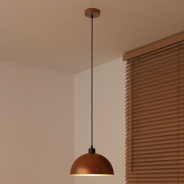 Duolla - Lámpara colgante con cable IRONLINE 1xE27/15W/230V Ø 27 cm cobre/negro