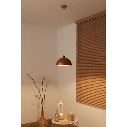 Duolla - Lámpara colgante con cable IRONLINE 1xE27/15W/230V Ø 27 cm cobre/negro