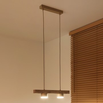 Duolla - Lámpara colgante con cable IRONLINE 2xGX53/3W/230V pino roble/beige