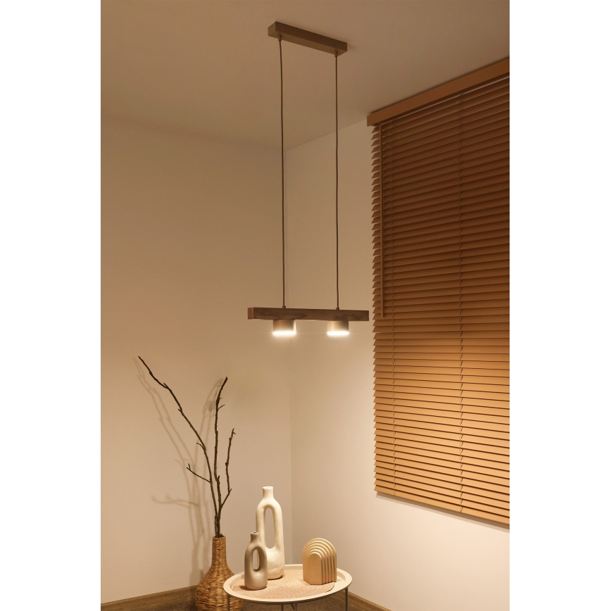 Duolla - Lámpara colgante con cable IRONLINE 2xGX53/3W/230V pino roble/beige