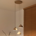 Duolla - Lámpara colgante con cable IRONLINE 3xE27/15W/230V beige