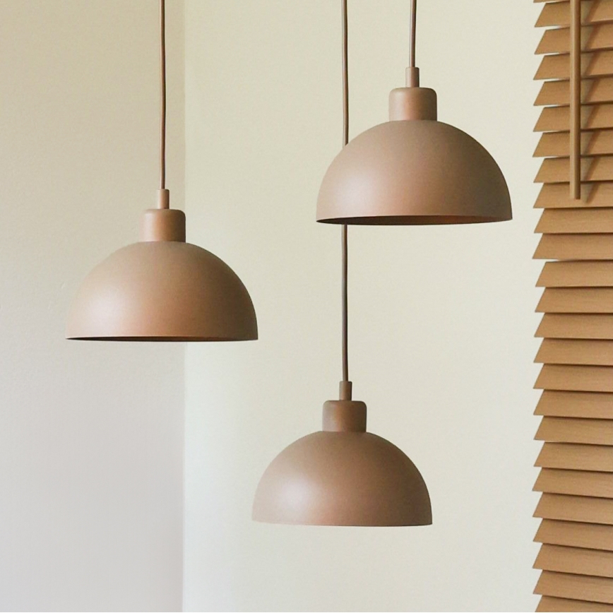 Duolla - Lámpara colgante con cable IRONLINE 3xE27/15W/230V beige