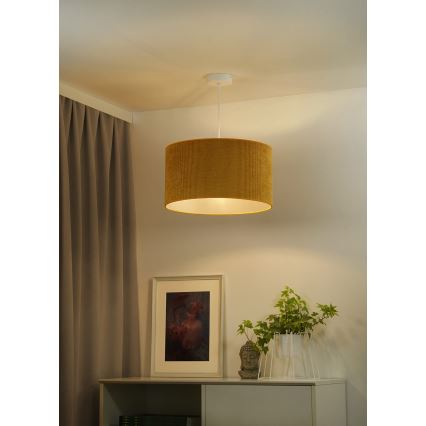 Duolla - Lámpara colgante CORDUROY 1xE27/15W/230V diá. 40 cm amarillo