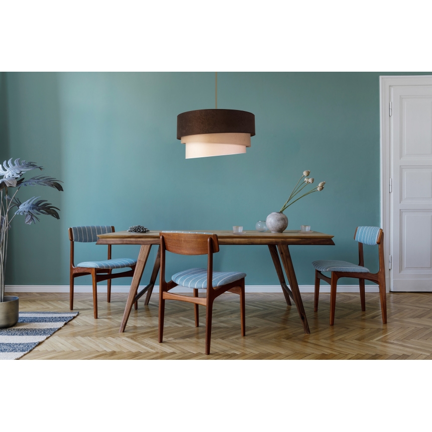 Duolla - Lámpara colgante DEVON 1xE27/40W/230V diá. 45 cm marrón/beige