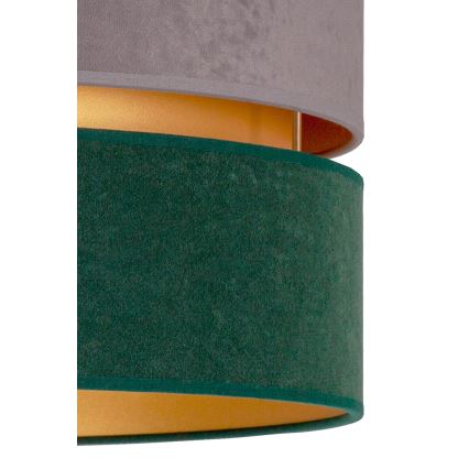 Duolla - Lámpara colgante DUO 1xE27/15W/230V diá. 40 cm gris/Verde/dorado