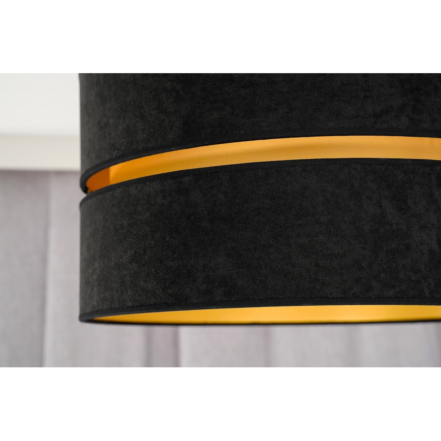 Duolla - Lámpara colgante DUO 1xE27/15W/230V diá. 40 cm negro/dorado