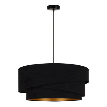 Duolla - Lámpara colgante KOBO 1xE27/15W/230V diá. 45 cm negro/dorado