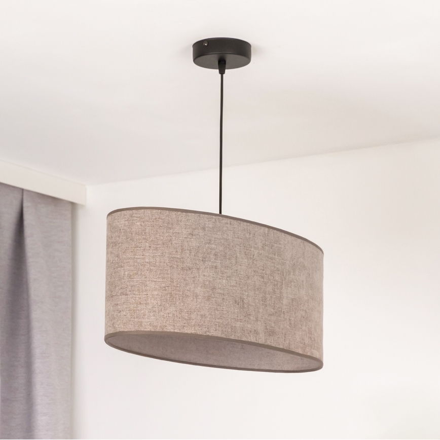 Duolla - Lámpara colgante OVAL 1xE27/15W/230V marrón