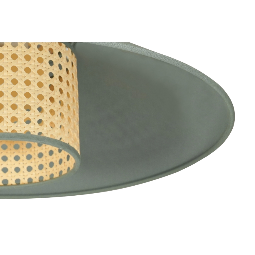 Duolla - Lámpara colgante RIO RATTAN 1xE27/15W/230V diá. 45 cm verde/ratán