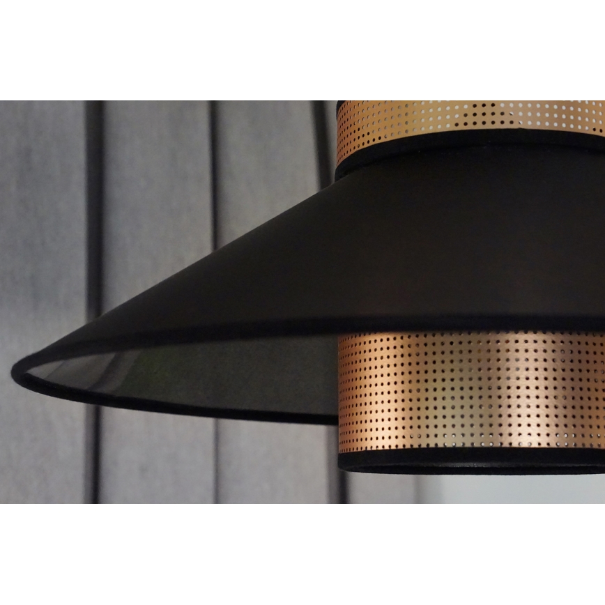 Duolla - Lámpara colgante RIO SHINY 1xE27/15W/230V diá. 45 cm negro/cobre